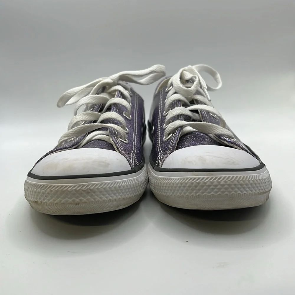 Converse Sneakers Shoes Moody Purple Glitter Kids Juniors Girls Size 3